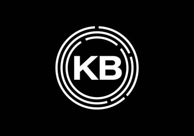 İlk Monogram Harf K B Logo Tasarım Vektör Şablonu. K B Harfi Logo Tasarımı