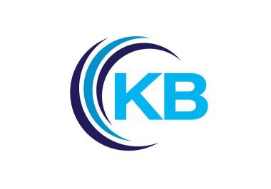 İlk Monogram Harf K B Logo Tasarım Vektör Şablonu. K B Harfi Logo Tasarımı