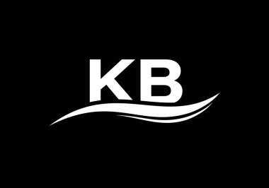 İlk Monogram Harf K B Logo Tasarım Vektör Şablonu. K B Harfi Logo Tasarımı