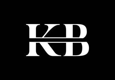 İlk Monogram Harf K B Logo Tasarım Vektör Şablonu. K B Harfi Logo Tasarımı