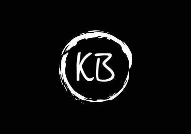 İlk Monogram Harf K B Logo Tasarım Vektör Şablonu. K B Harfi Logo Tasarımı