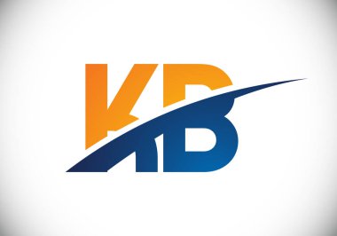 İlk Monogram Harf K B Logo Tasarım Vektör Şablonu. K B Harfi Logo Tasarımı
