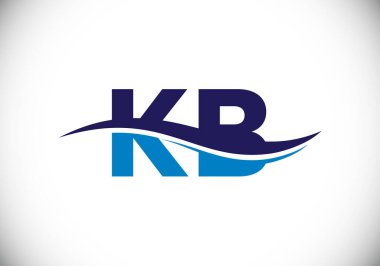 İlk Monogram Harf K B Logo Tasarım Vektör Şablonu. K B Harfi Logo Tasarımı