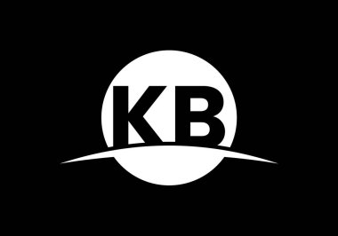 İlk Monogram Harf K B Logo Tasarım Vektör Şablonu. K B Harfi Logo Tasarımı
