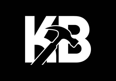 İlk Monogram Harf K B Logo Tasarım Vektör Şablonu. K B Harfi Logo Tasarımı