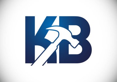 İlk Monogram Harf K B Logo Tasarım Vektör Şablonu. K B Harfi Logo Tasarımı