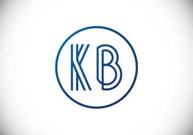 İlk Monogram Harf K B Logo Tasarım Vektör Şablonu. K B Harfi Logo Tasarımı