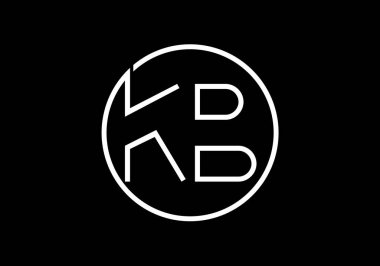 İlk Monogram Harf K B Logo Tasarım Vektör Şablonu. K B Harfi Logo Tasarımı