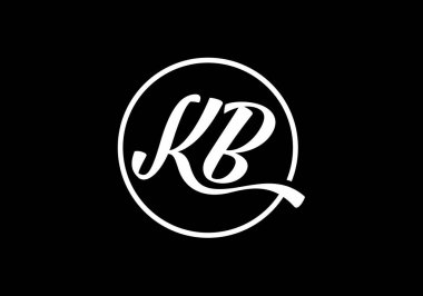 İlk Monogram Harf K B Logo Tasarım Vektör Şablonu. K B Harfi Logo Tasarımı