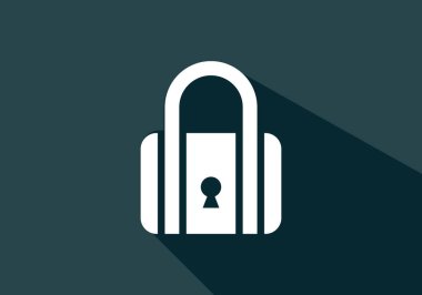 Kilit simgesi. Mobil ve web için güvenlik logosu. Logo işaret sembolü illüstrasyonunu kilitle