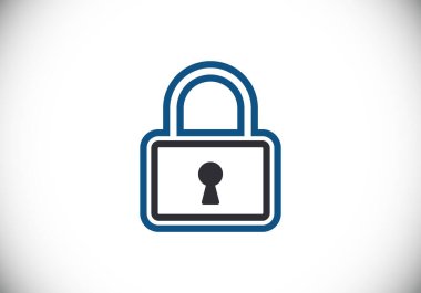 Kilit simgesi. Mobil ve web için güvenlik logosu. Logo işaret sembolü illüstrasyonunu kilitle