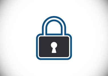 Kilit simgesi. Mobil ve web için güvenlik logosu. Logo işaret sembolü illüstrasyonunu kilitle