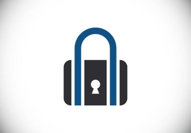 Kilit simgesi. Mobil ve web için güvenlik logosu. Logo işaret sembolü illüstrasyonunu kilitle