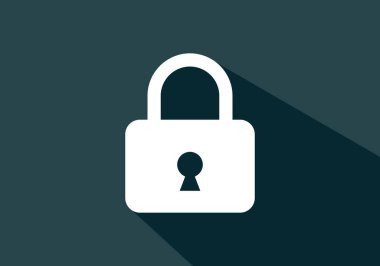 Kilit simgesi. Mobil ve web için güvenlik logosu. Logo işaret sembolü illüstrasyonunu kilitle