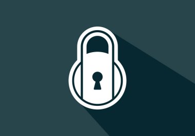 Kilit simgesi. Mobil ve web için güvenlik logosu. Logo işaret sembolü illüstrasyonunu kilitle