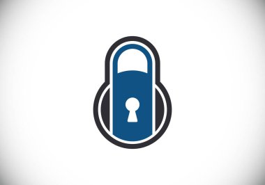 Kilit simgesi. Mobil ve web için güvenlik logosu. Logo işaret sembolü illüstrasyonunu kilitle