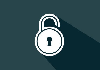 Kilit simgesi. Mobil ve web için güvenlik logosu. Logo işaret sembolü illüstrasyonunu kilitle