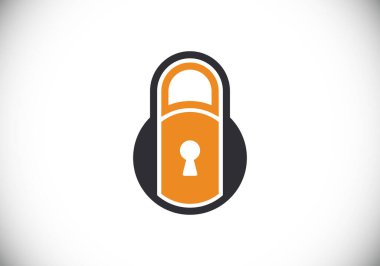 Kilit simgesi. Mobil ve web için güvenlik logosu. Logo işaret sembolü illüstrasyonunu kilitle