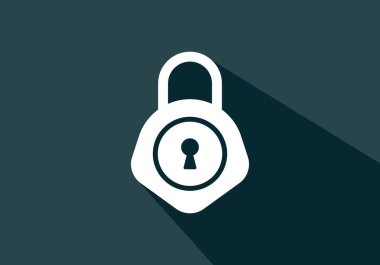 Kilit simgesi. Mobil ve web için güvenlik logosu. Logo işaret sembolü illüstrasyonunu kilitle