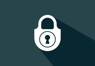 Kilit simgesi. Mobil ve web için güvenlik logosu. Logo işaret sembolü illüstrasyonunu kilitle