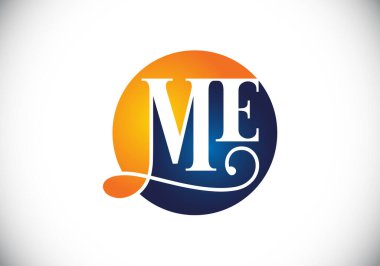 M E harfi işaret sembolü. Baş harf M E Logo Tasarım Vektör Şablonu. Monogram logosu