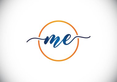 M E harfi işaret sembolü. Baş harf M E Logo Tasarım Vektör Şablonu. Monogram logosu