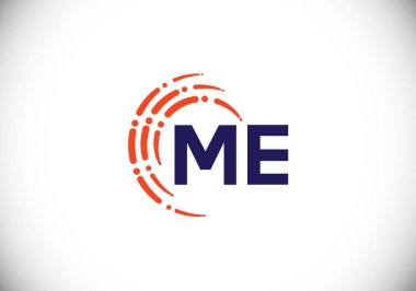 M E harfi işaret sembolü. Baş harf M E Logo Tasarım Vektör Şablonu. Monogram logosu