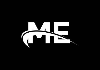M E harfi işaret sembolü. Baş harf M E Logo Tasarım Vektör Şablonu. Monogram logosu