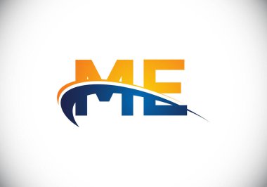 M E harfi işaret sembolü. Baş harf M E Logo Tasarım Vektör Şablonu. Monogram logosu