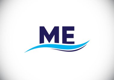 M E harfi işaret sembolü. Baş harf M E Logo Tasarım Vektör Şablonu. Monogram logosu
