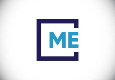 M E harfi işaret sembolü. Baş harf M E Logo Tasarım Vektör Şablonu. Monogram logosu