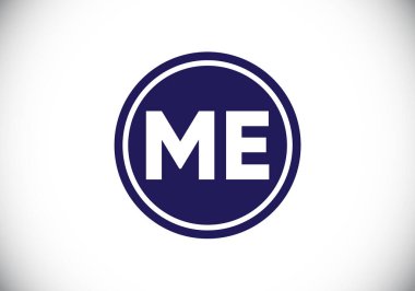 M E harfi işaret sembolü. Baş harf M E Logo Tasarım Vektör Şablonu. Monogram logosu