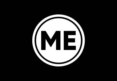 M E harfi işaret sembolü. Baş harf M E Logo Tasarım Vektör Şablonu. Monogram logosu