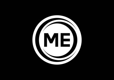 M E harfi işaret sembolü. Baş harf M E Logo Tasarım Vektör Şablonu. Monogram logosu