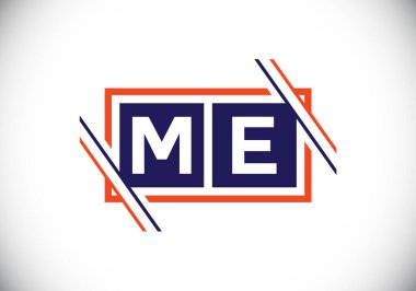 M E harfi işaret sembolü. Baş harf M E Logo Tasarım Vektör Şablonu. Monogram logosu