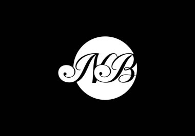 Baş Monogram Harf N B Logo Tasarım Vektör Şablonu. N B Harfi Logo Tasarımı