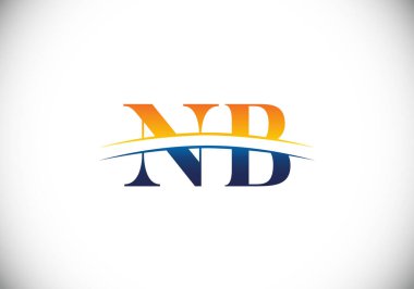 Baş Monogram Harf N B Logo Tasarım Vektör Şablonu. N B Harfi Logo Tasarımı