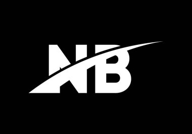 Baş Monogram Harf N B Logo Tasarım Vektör Şablonu. N B Harfi Logo Tasarımı
