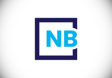 Baş Monogram Harf N B Logo Tasarım Vektör Şablonu. N B Harfi Logo Tasarımı