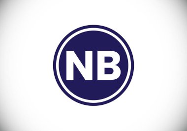 Baş Monogram Harf N B Logo Tasarım Vektör Şablonu. N B Harfi Logo Tasarımı