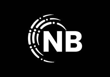 Baş Monogram Harf N B Logo Tasarım Vektör Şablonu. N B Harfi Logo Tasarımı