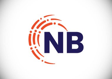 Baş Monogram Harf N B Logo Tasarım Vektör Şablonu. N B Harfi Logo Tasarımı
