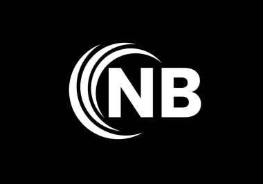 Baş Monogram Harf N B Logo Tasarım Vektör Şablonu. N B Harfi Logo Tasarımı