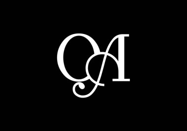 İlk Monogram Harf O A Logo Tasarım Vektör Şablonu. O A Harf Logosu Tasarımı