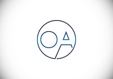 İlk Monogram Harf O A Logo Tasarım Vektör Şablonu. O A Harf Logosu Tasarımı