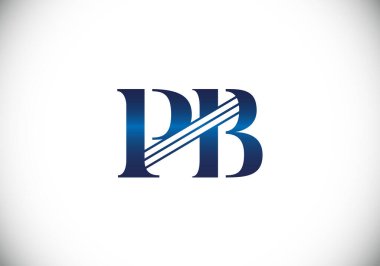P B İlk Harf Logosu Tasarımı, Şirket İş Kimliği için Grafik Alfabe Sembolü