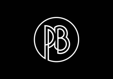 P B İlk Harf Logosu Tasarımı, Şirket İş Kimliği için Grafik Alfabe Sembolü