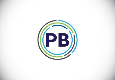 P B İlk Harf Logosu Tasarımı, Şirket İş Kimliği için Grafik Alfabe Sembolü