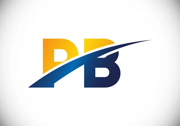 B首字母标识设计 公司业务身份的图形字母符号 — 图库矢量图片