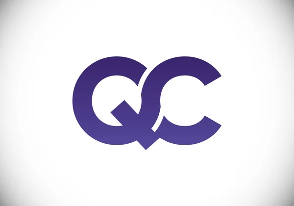 初期のモノグラム文字Q Cロゴデザインベクトルテンプレート Cレターロゴデザイン — ストックベクタ